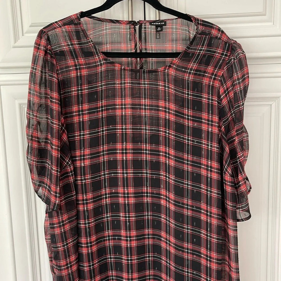 Torrid Chiffon Lurex Ruched Sleeve Blouse size 3 3x - Picture 3 of 12
